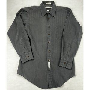 Geoffrey Beene Shirt Mens 16 32/33 Button Up Long Sleeve Striped Cotton Blend